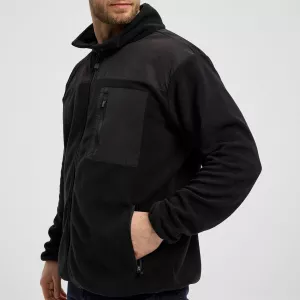 Veste polaire bimatière noir de 3XL à 8XL-3XL