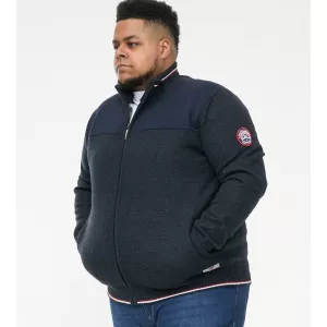 Pull cardigan Zippé Mélange de bleu de 3XL à 8XL - ABERDARE -3XL