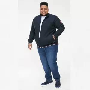 Pull cardigan Zippé Mélange de bleu de 3XL à 8XL - ABERDARE -8XL