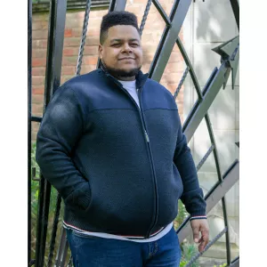 Pull cardigan Zippé Mélange de bleu de 3XL à 8XL - ABERDARE -3XL