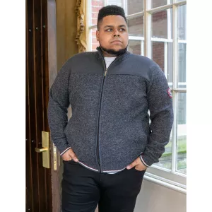 Pull cardigan Zippé Mélange de gris foncé de 3XL à 8XL - ABERDARE -6XL