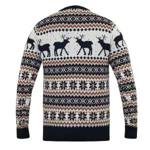 Pull Noël rennes nordique blanc-cassé-5XL