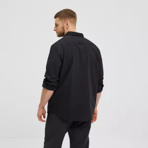 Chemise noire manche longue hyper stretch-5XL