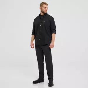 Chemise noire manche longue hyper stretch-5XL