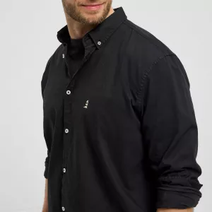 Chemise noire manche longue hyper stretch-7XL