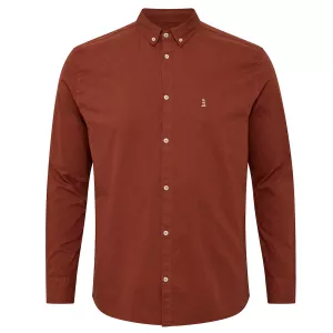 Chemise Oxford rouille manche longue