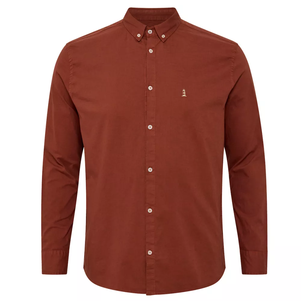 Chemise Oxford  manche longue rouille de 3XL à 8XL-3XL