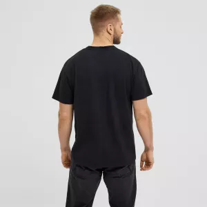 T-shirt noir col en v manche courte stretch-7XL