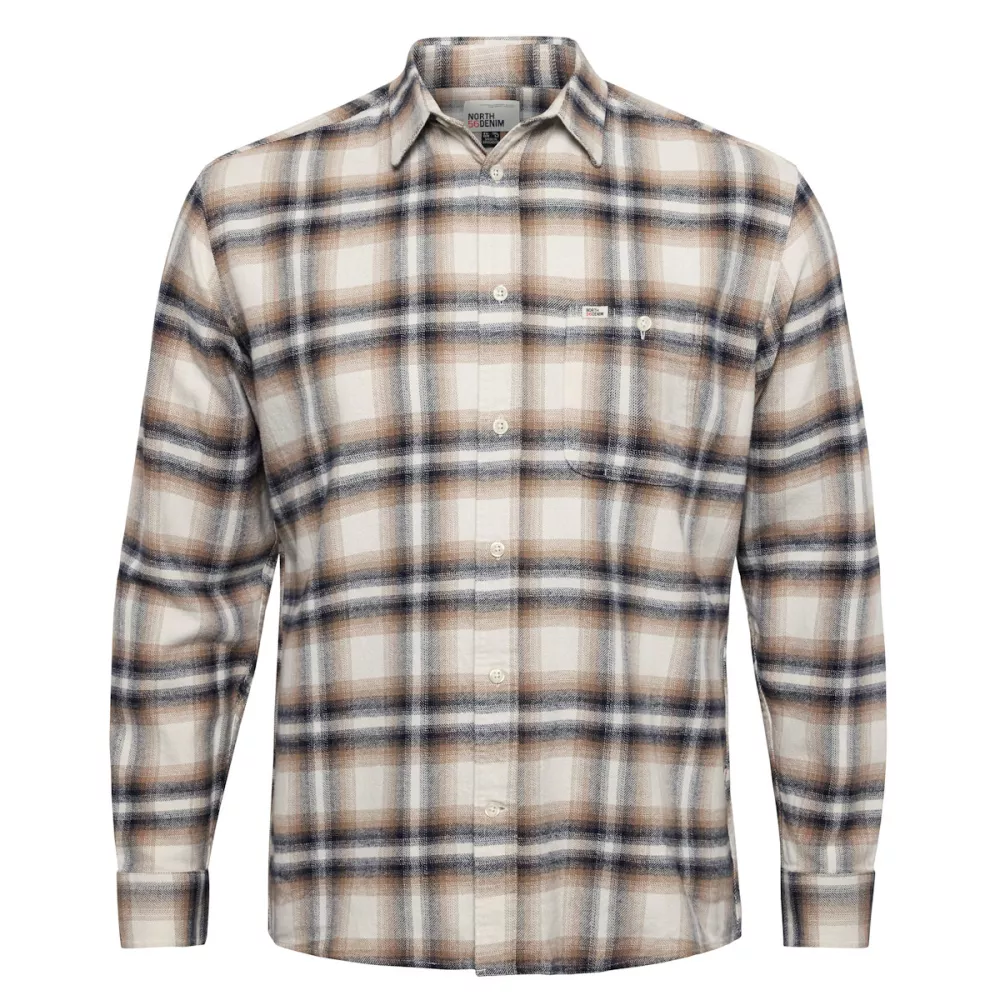 Surchemise Boutonnée carreaux gris ocre orange et noir-8XL