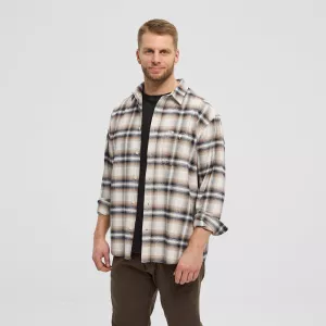 Surchemise Boutonnée carreaux gris ocre orange et noir-6XL