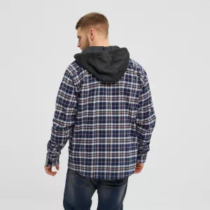 Surchemise Pression avec capuche carreaux marine rouge -6XL