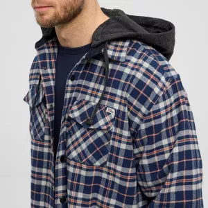 Surchemise Pression avec capuche carreaux marine rouge -4XL