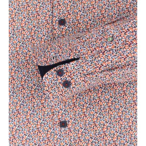 Chemise manche longue Motif rouge orange Floral de 2XL à 6XL-3XL