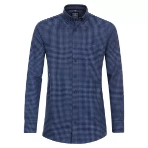 Chemise en flanelle petis carreaux bleu marine bleu-4XL
