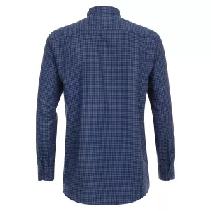 Chemise en flanelle petis carreaux bleu marine bleu-5XL