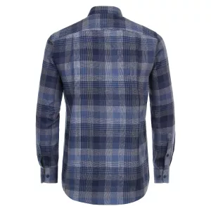 Chemise en flanelle grands carreaux bleu marine bleu-5XL
