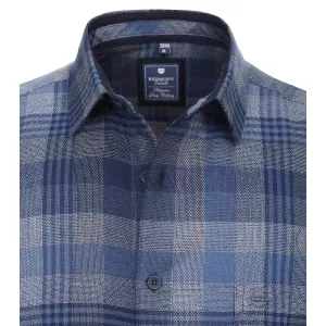 Chemise en flanelle grands carreaux bleu marine bleu-6XL