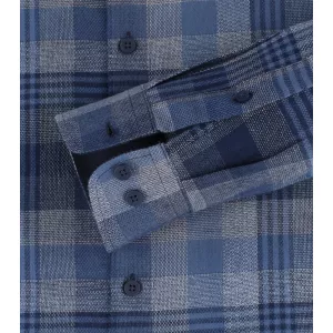 Chemise en flanelle grands carreaux bleu marine bleu-6XL