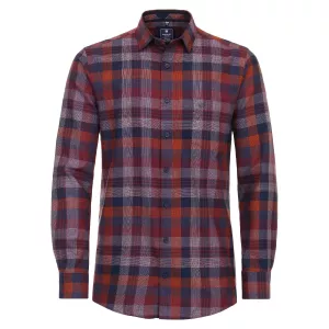 Chemise manche longue en flanelle grands carreaux marine bordeaux de 2XL à 6XL