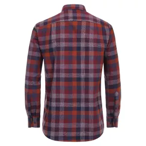 Chemise manche longue en flanelle grands carreaux marine bordeaux de 2XL à 6XL-2XL