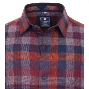 Chemise manche longue en flanelle grands carreaux marine bordeaux de 2XL à 6XL-6XL