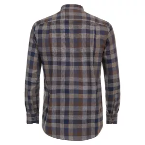 Chemise en flanelle grands carreaux marron bleu marine-6XL