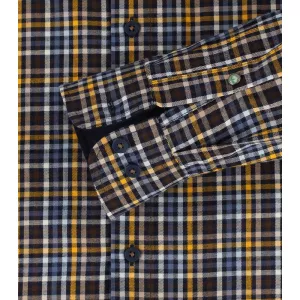 Chemise manche longue petits carreaux ocre marron bleu de 2XL à 6XL-2XL