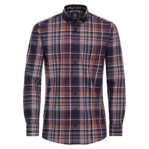 Chemise manche longue carreaux bordeaux orange marine  de 2XL à 6XL