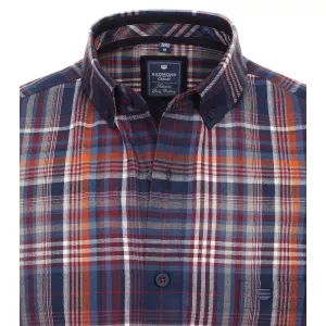Chemise manche longue carreaux bordeaux orange marine  de 2XL à 6XL-4XL