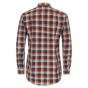 Chemise manche longue carreaux orange bleu marine de 2XL à 6XL-3XL