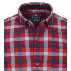 Chemise manche longue carreaux rouge bleu marine de 2XL à 6XL-6XL