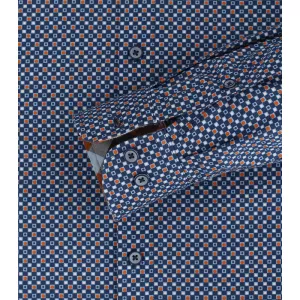 Chemise manche longue bleue motif de 2XL à 6XL-3XL