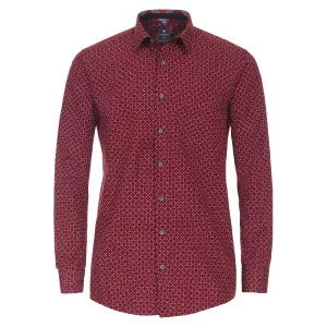 Chemise manche longue bordeaux motif de 2XL à 6XL