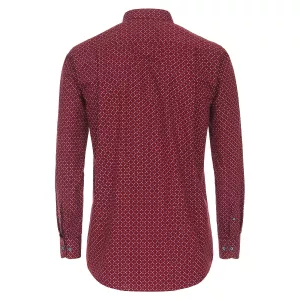 Chemise manche longue bordeaux motif de 2XL à 6XL-3XL
