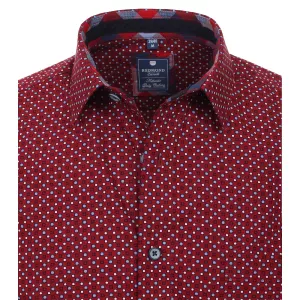 Chemise manche longue bordeaux motif de 2XL à 6XL-4XL