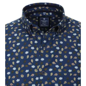 Chemise manche longue Motif sur bleu marine de 2XL à 6XL-6XL