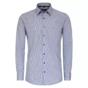 Chemise manche longue petit motif bleu de 2XL à 6XL