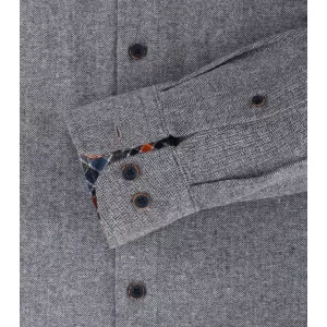 Chemise manche longue en flanelle Mélange de bleu marine-5XL