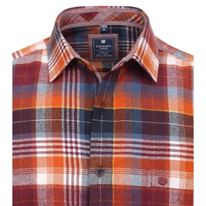 Chemise en flanelle carreaux rouge bleu marine-6XL