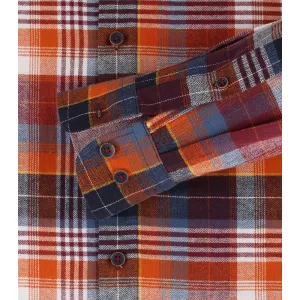 Chemise manche longue en flanelle carreaux rouge bleu marine de 2XL à 6XL-5XL
