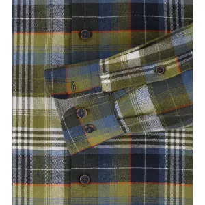 Chemise en flanelle carreaux vert  bleu marine-4XL