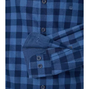 Chemise manche longue en flanelle carreaux bleu marine bleu de 2XL à 6XL-6XL
