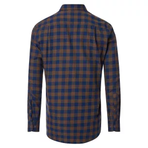 Chemise manche longue en flanelle carreaux marron bleu marine de 2XL à 6XL-5XL