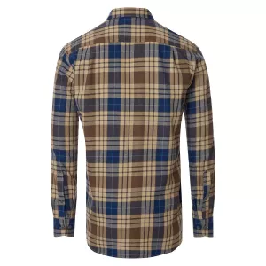 Chemise manche longue en flanelle tartan marron et bleu de 2XL à 6XL-5XL