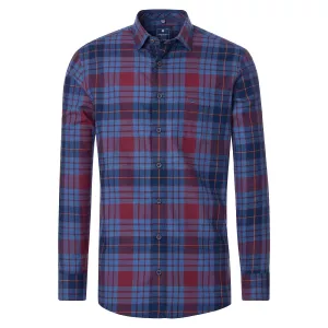 Chemise manche longue en flanelle tartan rouge et bleu-3XL