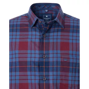 Chemise manche longue en flanelle tartan rouge et bleu de 2XL à 6XL-3XL