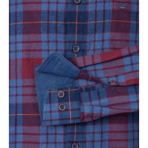 Chemise manche longue en flanelle tartan rouge et bleu de 2XL à 6XL-4XL