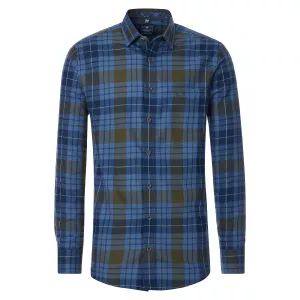 Chemise manche longue en flanelle tartan vert et bleu de 2XL à 6XL