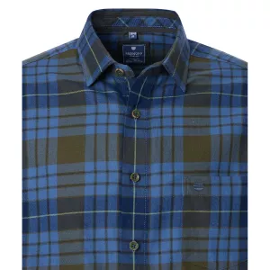 Chemise manche longue en flanelle tartan vert et bleu de 2XL à 6XL-2XL
