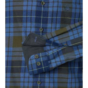Chemise manche longue en flanelle tartan vert et bleu de 2XL à 6XL-6XL
